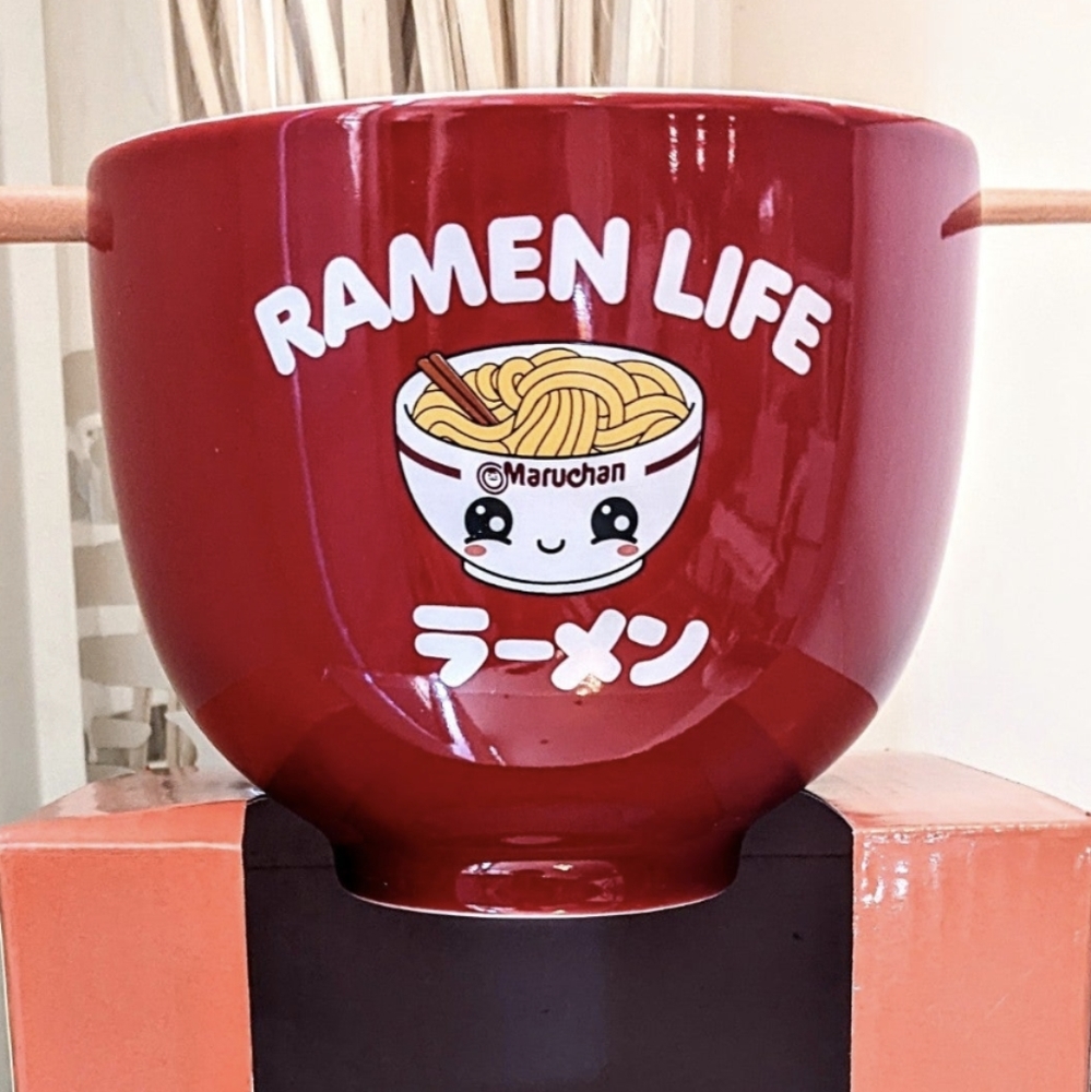 Maruchan Instant Noodles Ramen Life Soup Mug Bowl with Chopsticks